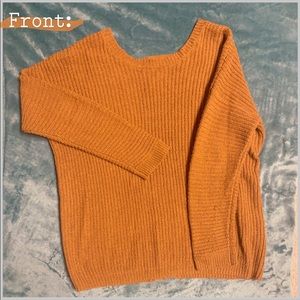 Dark Orange Backless Sweater